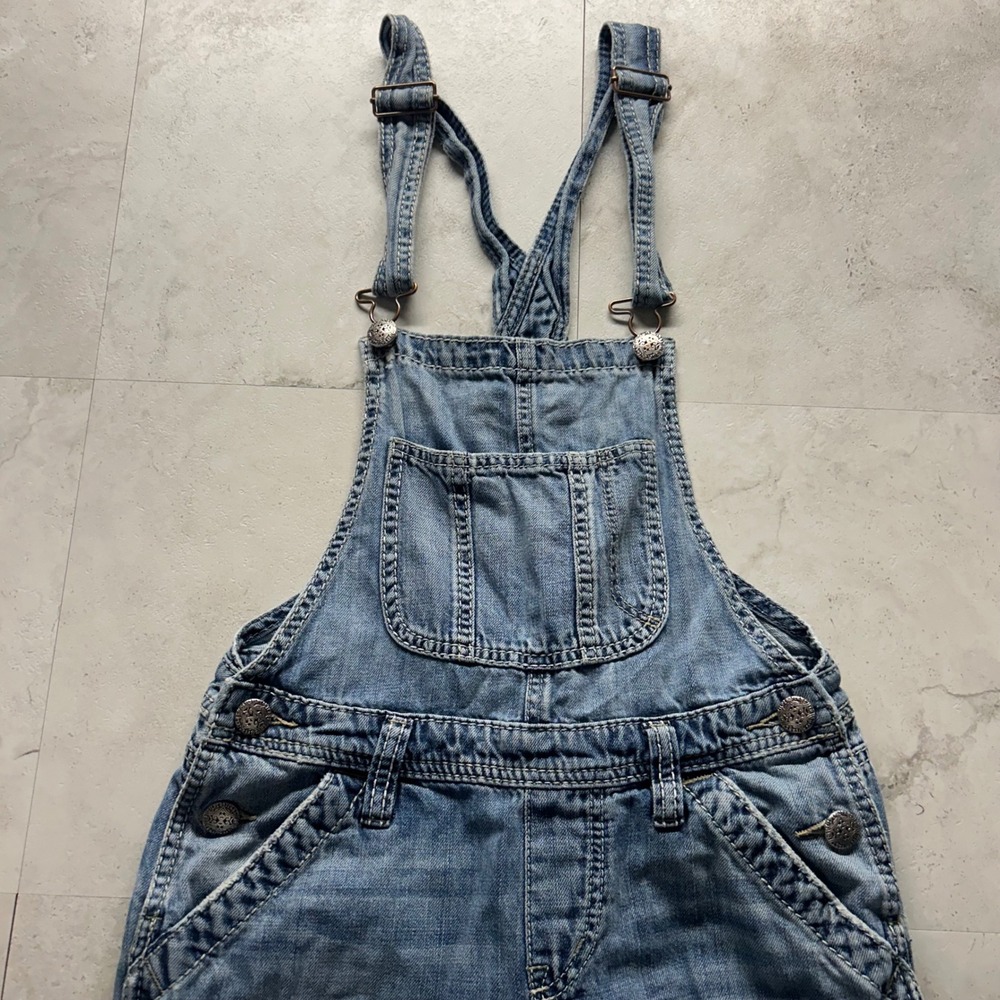 Silver Jeans Co Denim Overalls Blue Womens S/P Medium Wash Straight Leg 1008